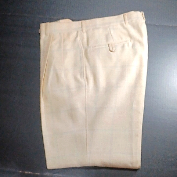 Vintage 80s Linen Dress Pants, Cream, Men's, Size 34, Made in USA - Picture 4 of 10